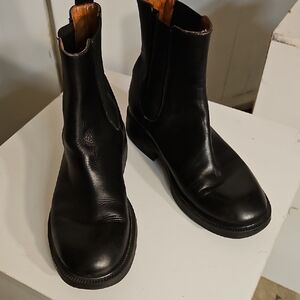 Women's Black Leather J.Crew Ankle Boots